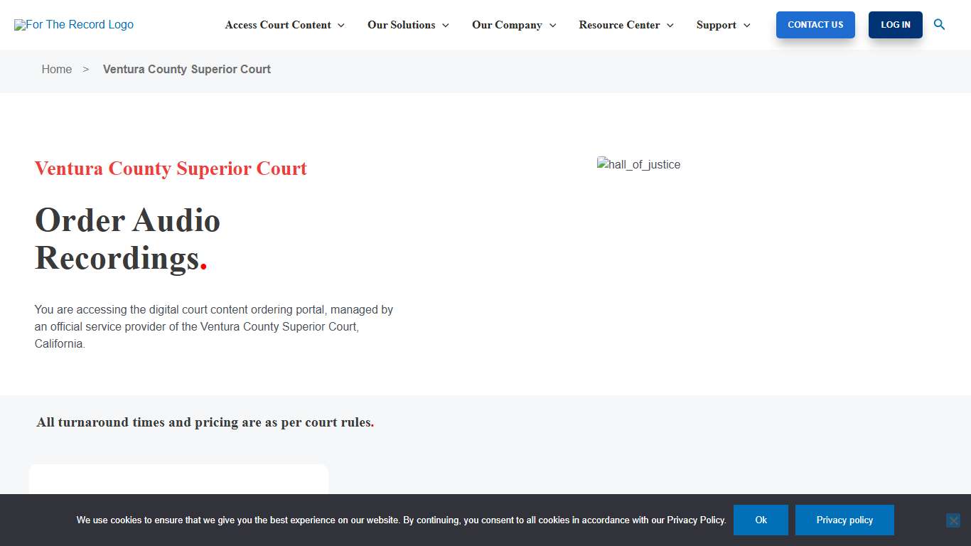 Ventura County Superior Court Digital Court Record Ordering Portal | For The Record